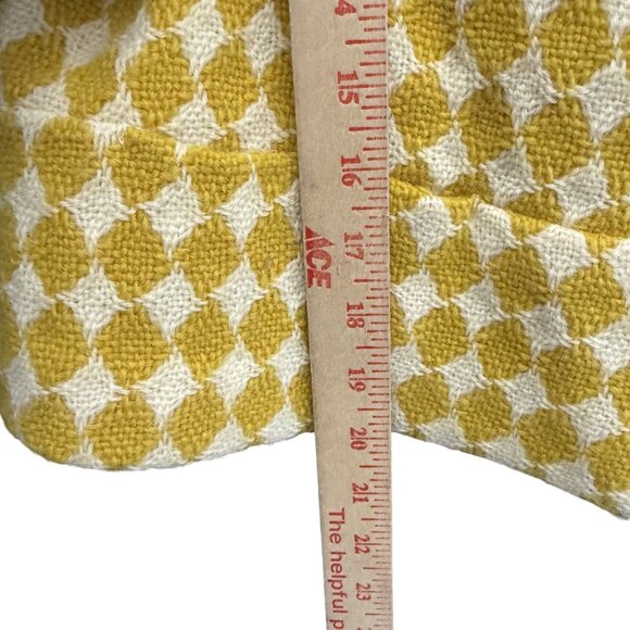 Leifsdottir Anthropologie Wool Cropped Tweed Jacket Women's Yellow White Diamond - Picture 5 of 7